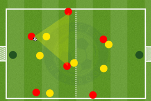Semi-Opposed Passing Soccer Drill Diagram